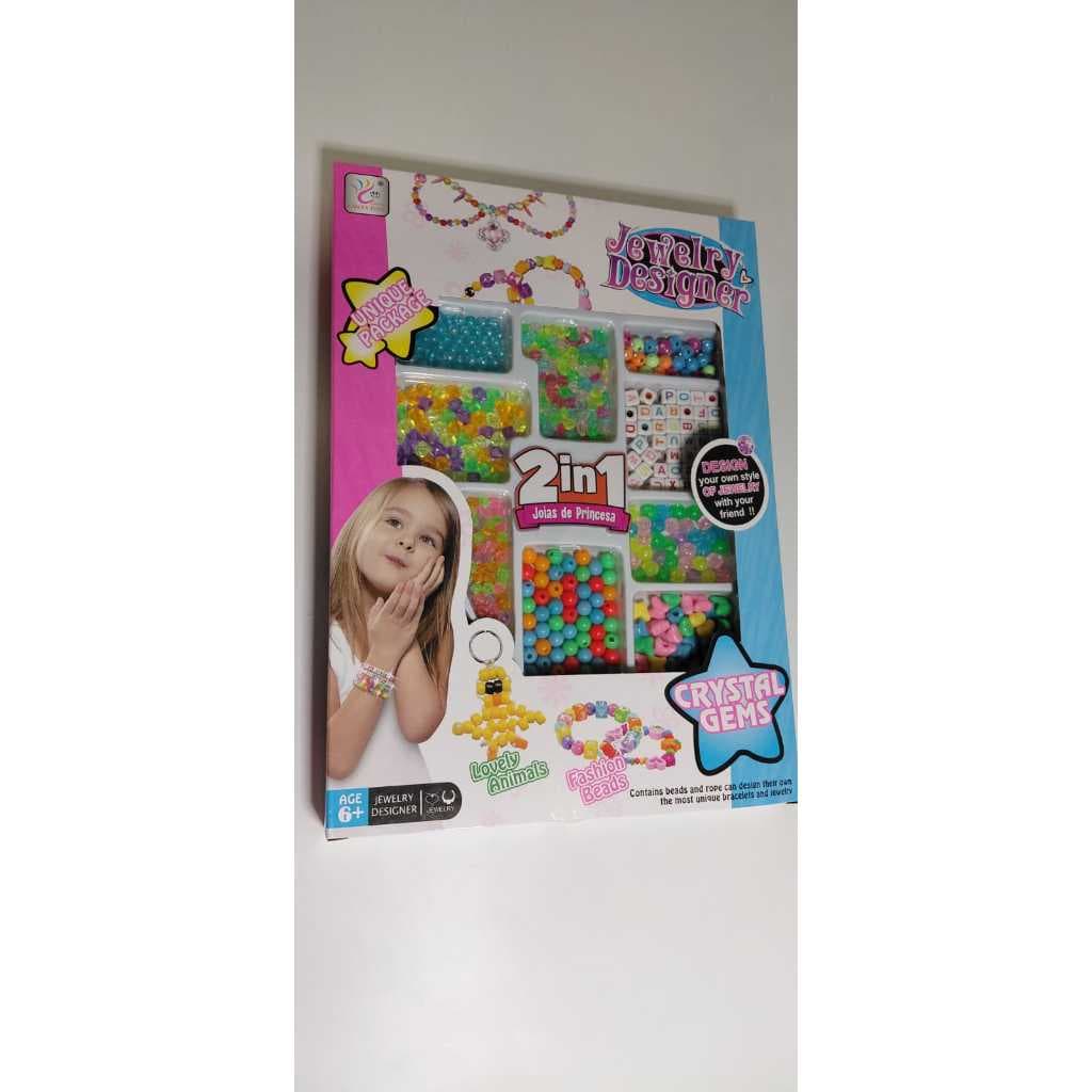 Miçangas - kit de miçangas brinquedo infantil uma ótima opção para estimular a criatividade e sair das telas 283 peças