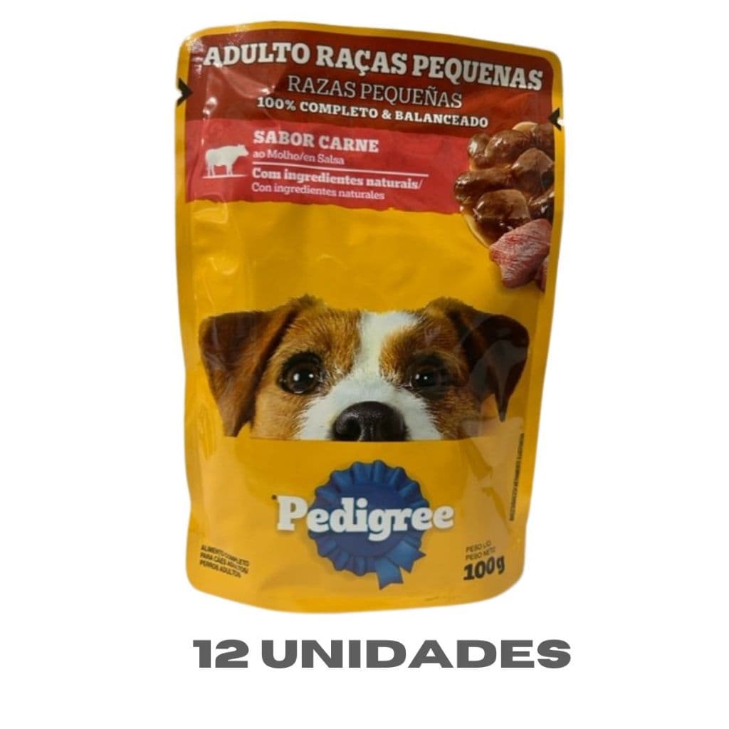 Pedigree Sache Carne ao Molho Para Cães 100gr Kit com 12 Saches