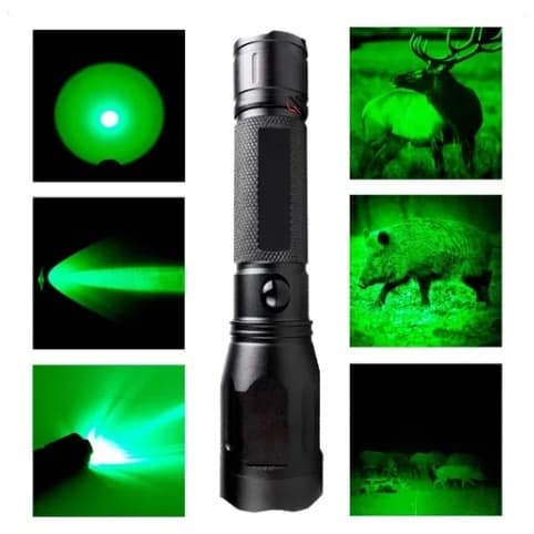 Lanterna Led Luz Verde Tática Caça Pesca Original Luz Fixa recarregavel
