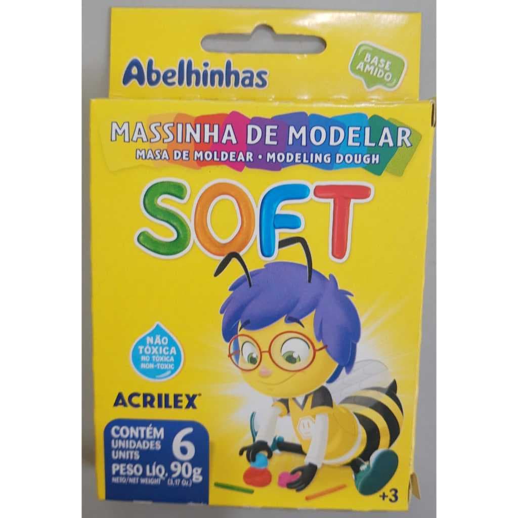 Massinha de Modelar Soft - Massa Com 6 Cores - Acrilex