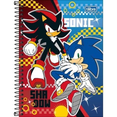 Caderno Espiral Capa Dura 1/4 Sonic 80 Folhas