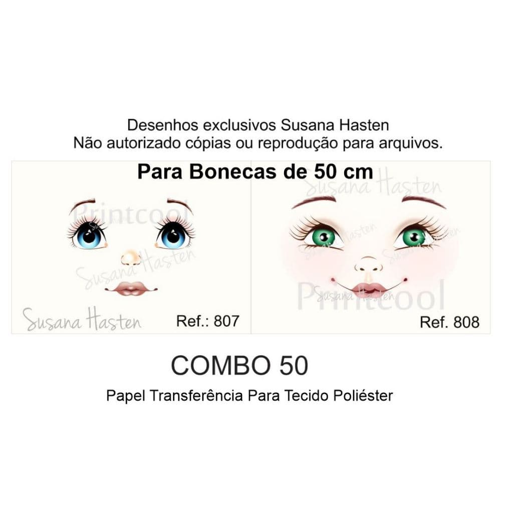 Olho Para Boneca De Pano Transfer  Para Carinhas De Bonecas De Pano Bonecas De 30 CM Ref.: COMBO 50
