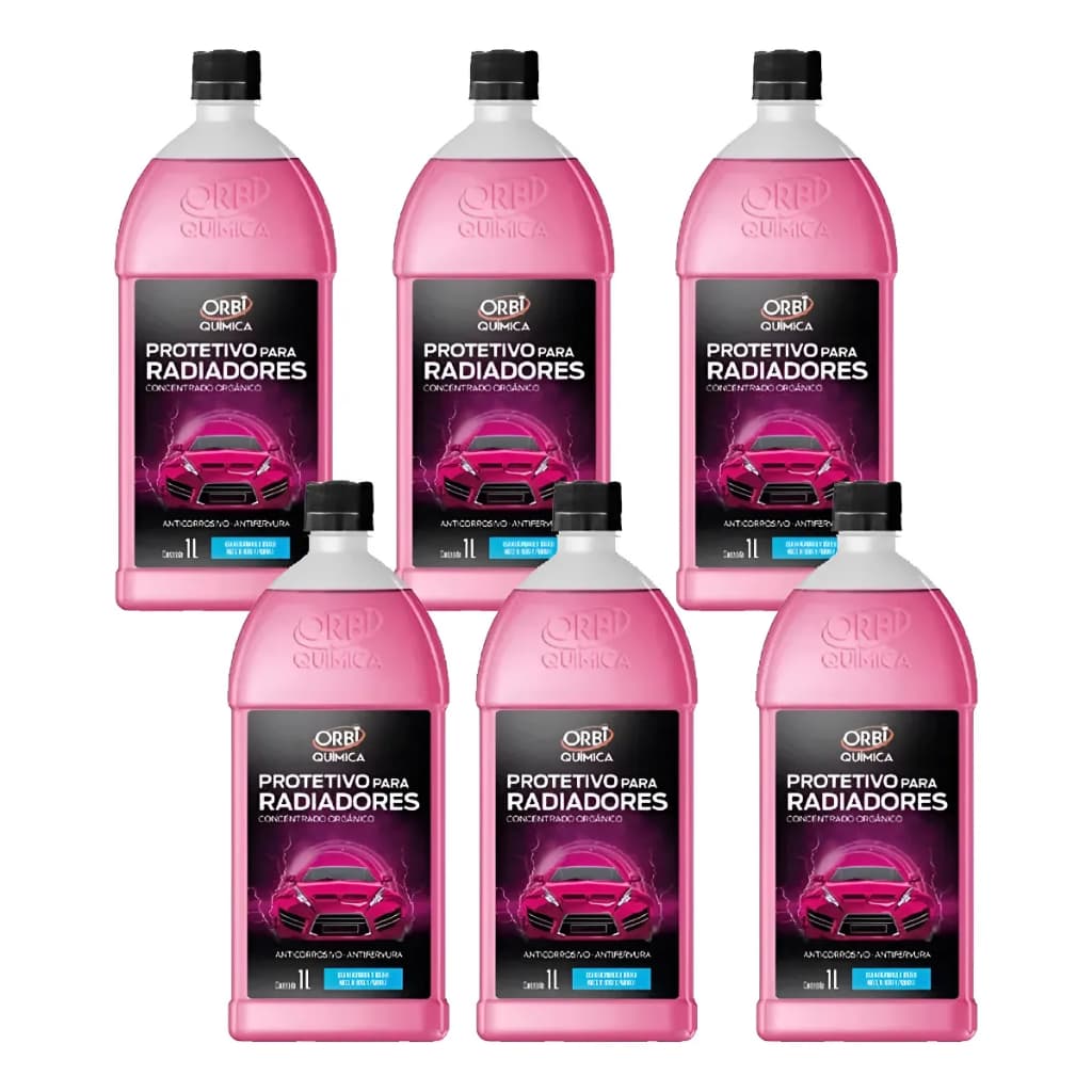 Kit 6 Protetivo Aditivo Organico Concentrado para Radiadores ORBI - 6 Litros
