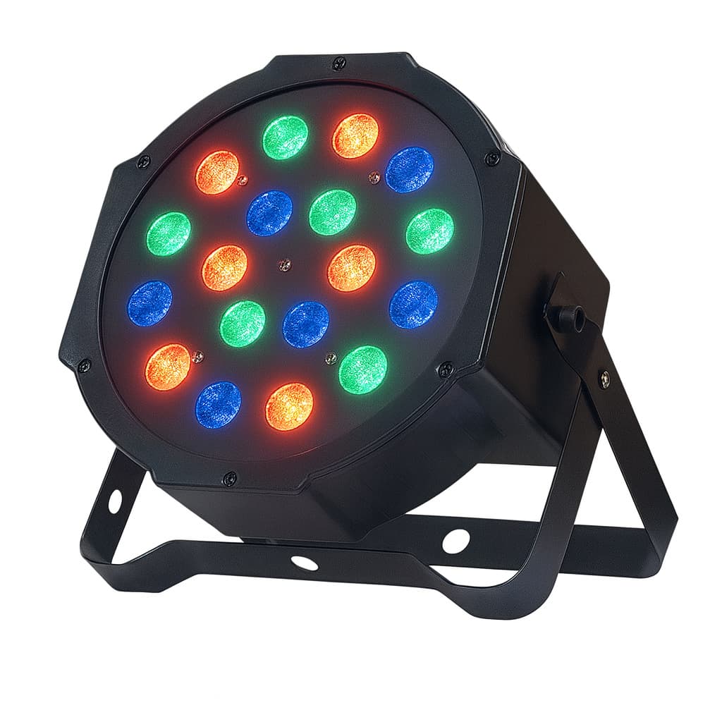 Refletor 18 LEDs RGB Para Festa Evento Show Bivolt Efeitos de Luz Sensor de Música