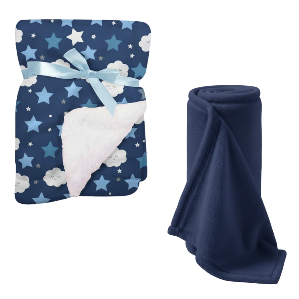 Kit 2 Itens Bebe -  Cobertor dupla face c/ sherpa + Manta Soft - kit do bebe