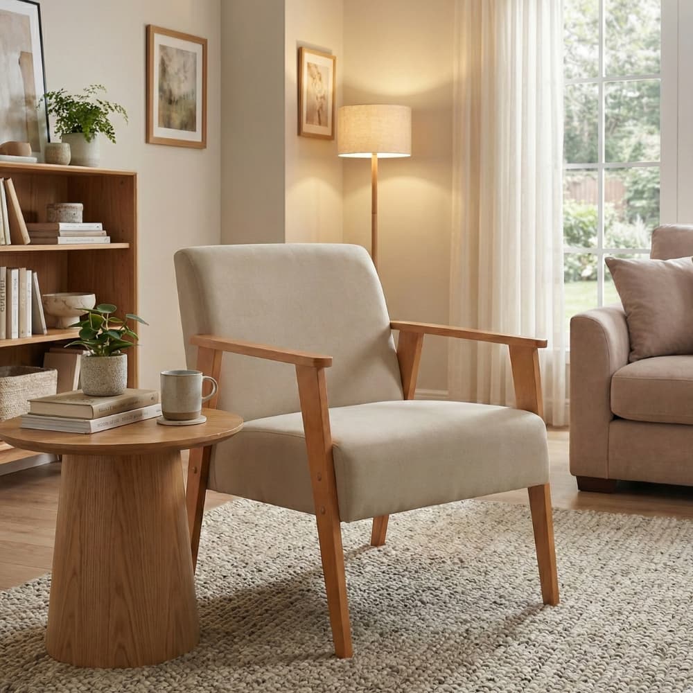 Poltrona Decorativa Sala De Estar E Quarto Linho Perla Luxo