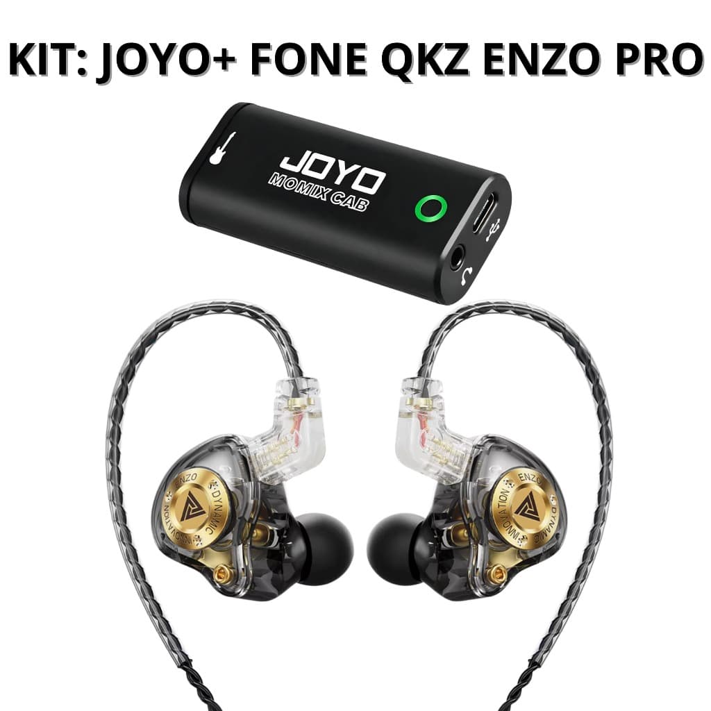 KIT: Interface De Áudio Celular Pc Joyo+Fone De Ouvido Profissional QKZ