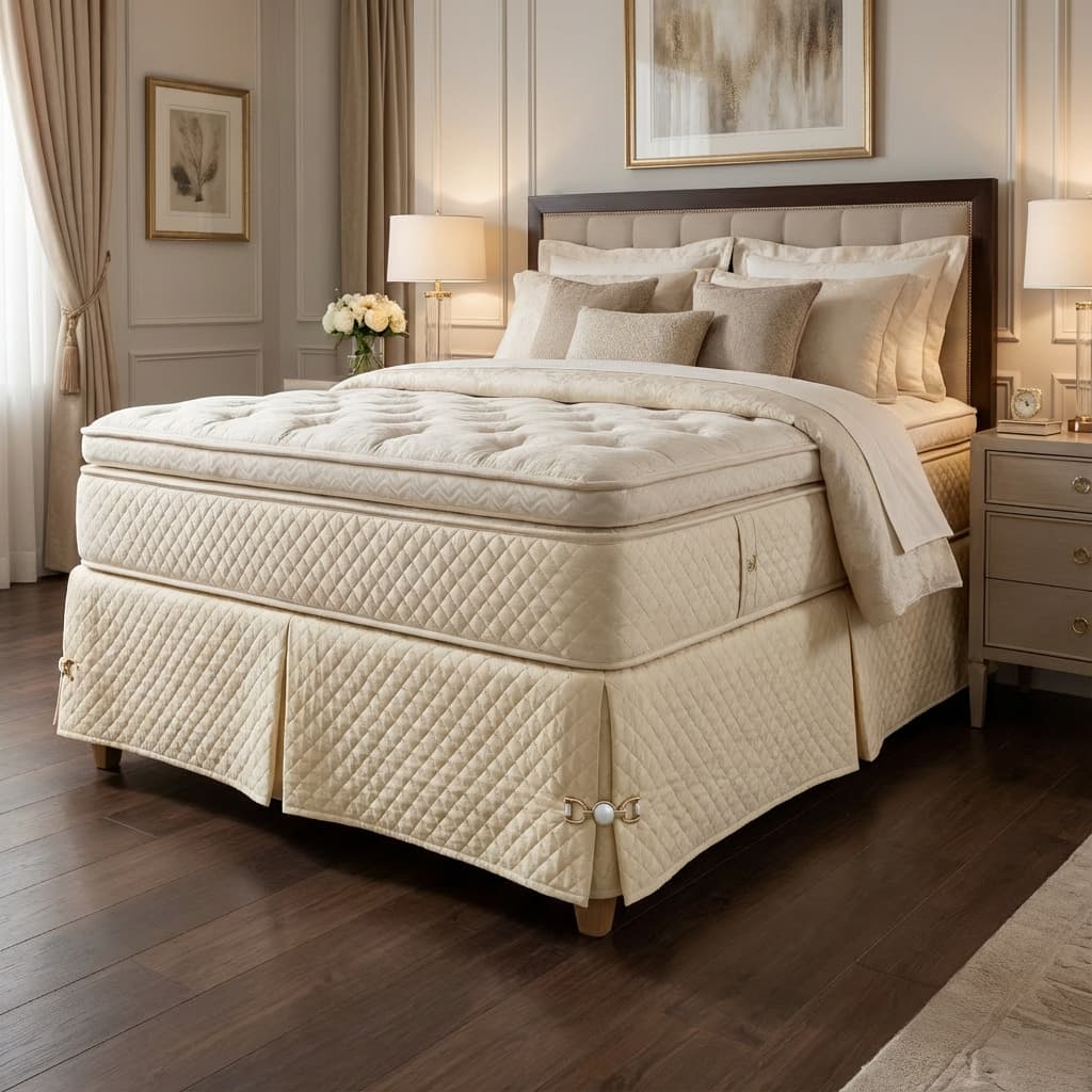 Saia Box King Elegance Matelada com Pingente  Microfibra Luxo 2,00m x 2,00m x 33cm | Enxoval Premium