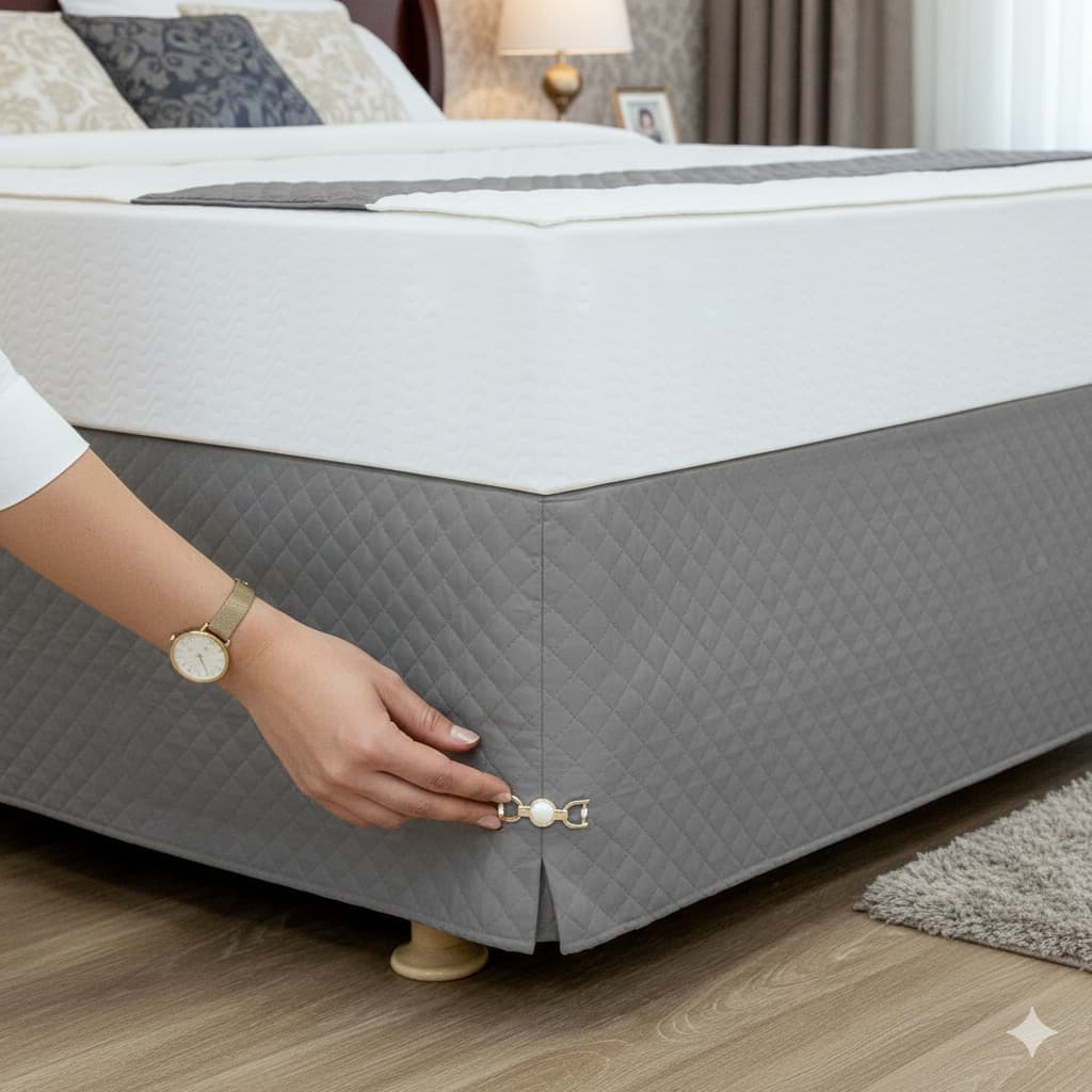 Saia Box Matelada Elegance Solteiro com Pingente – Toque de Luxo no Seu Enxoval !