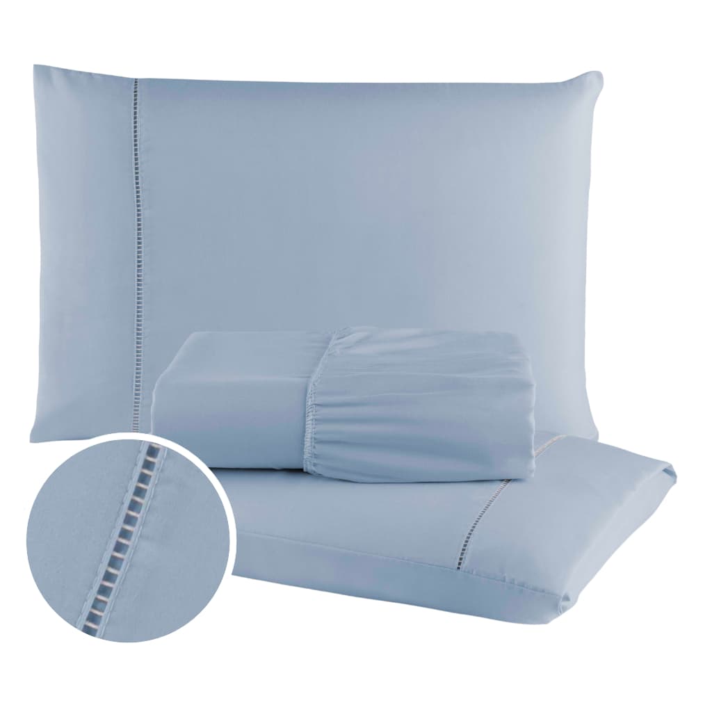 Jogo de Lençol 400 fios 03 Peças Cama Casal Queen King 02 Peças Solteiro Micropercal Ponto Palito