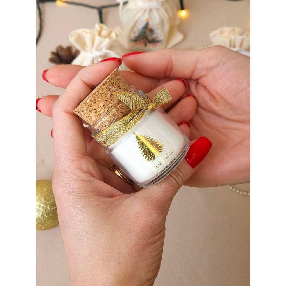 Mini Vela 40ml Branca Decorativa Natal, Fim de Ano, Natalina, Presente, Lembrancinha...