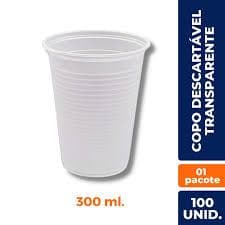 Copo Plástico Descartável 300ml - Pacote Com 100 Unidades resistente Descartável Água