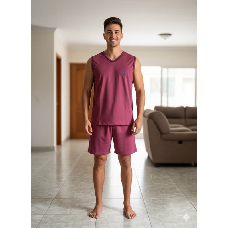 Pijama Masculino Adulto Regata Verão