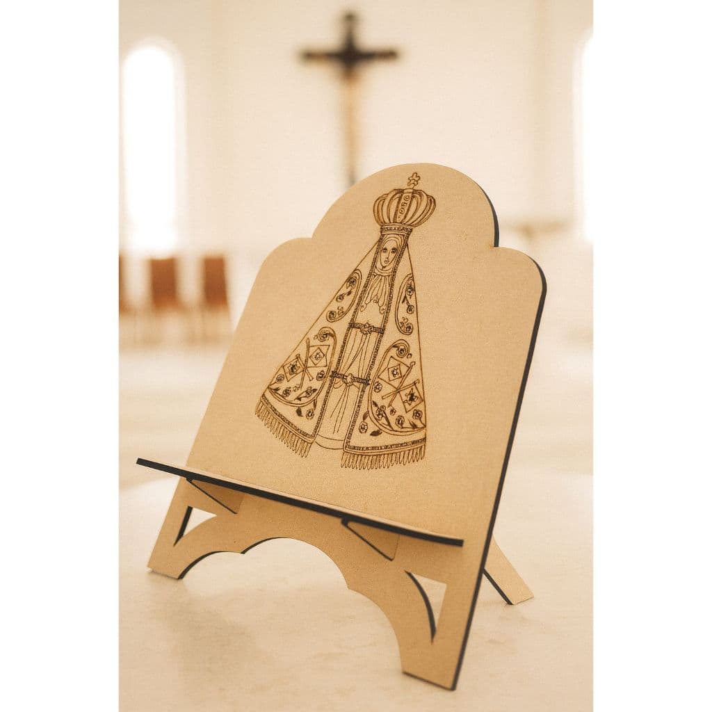 Porta Bíblia MDF 4mm Cru – Nossa senhora – Suporte para Livros e Bíblia