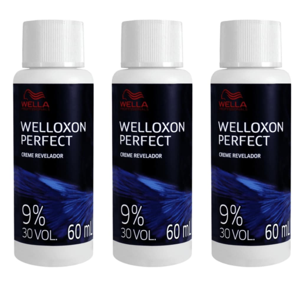 Kit 03 Oxidante Creme Revelador Welloxon Perfect 9% 30 Volumes 60 ml Wella