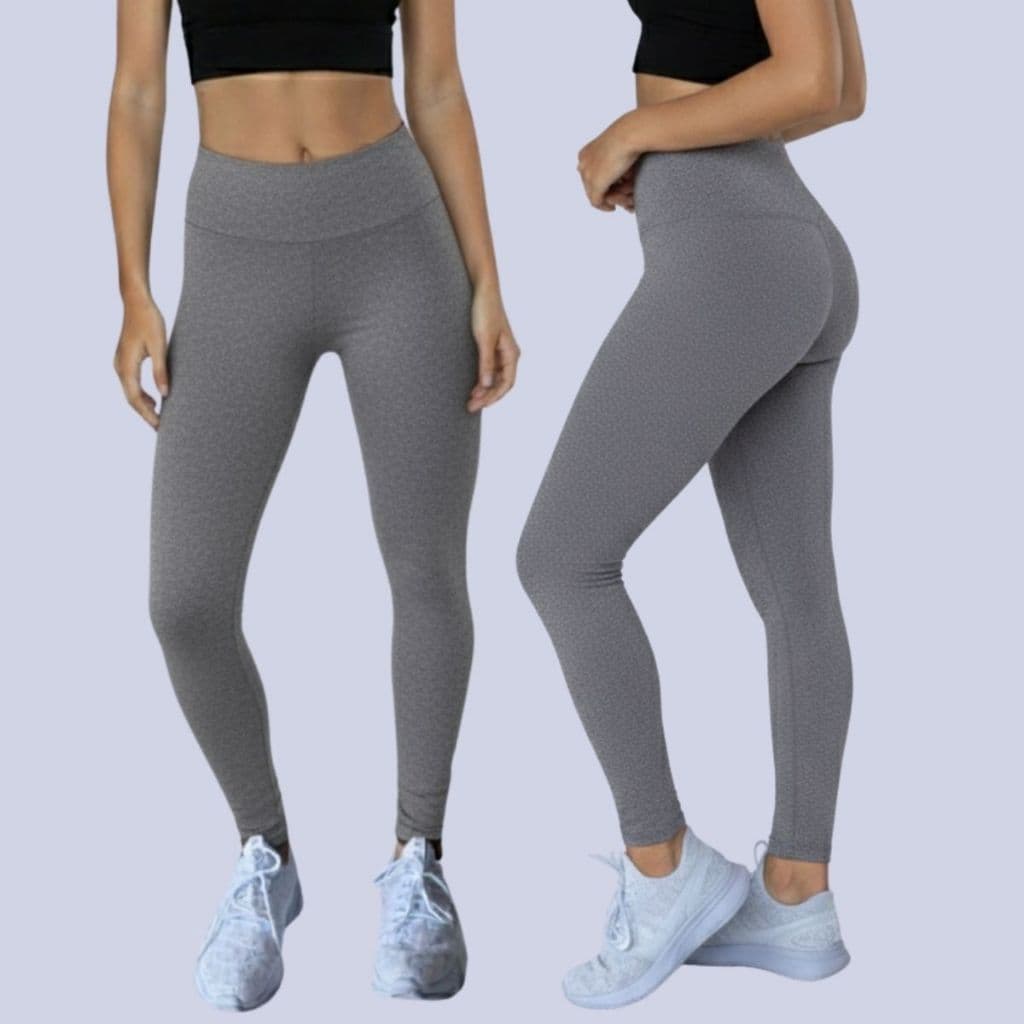 Calça Legging Fitness Até GG Cós Alto Zero Transparência Feminina Treino Academia Ar Livre Esportes Cinza Preto