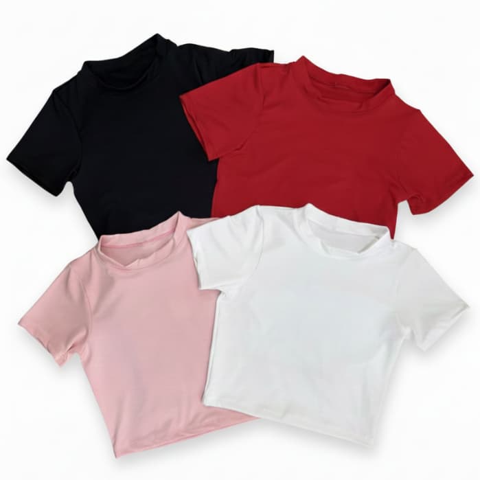 Cropped Suplex Manga Curta Blusa Básica Feminina Sem Bojo Justa Fitness Casual Blogueira