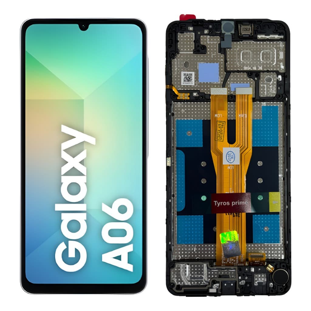 Tela Frontal Display Lcd Com Aro Compatível Galaxy A06 A065 Preto Com Aro