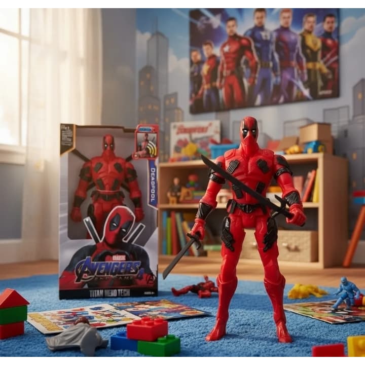 Boneco Deadpool Vingadores Avengers Grande 30 Cm Articulado Luz Som De Batalhas Lutas Heroes !!! Escolha Seu Personagem