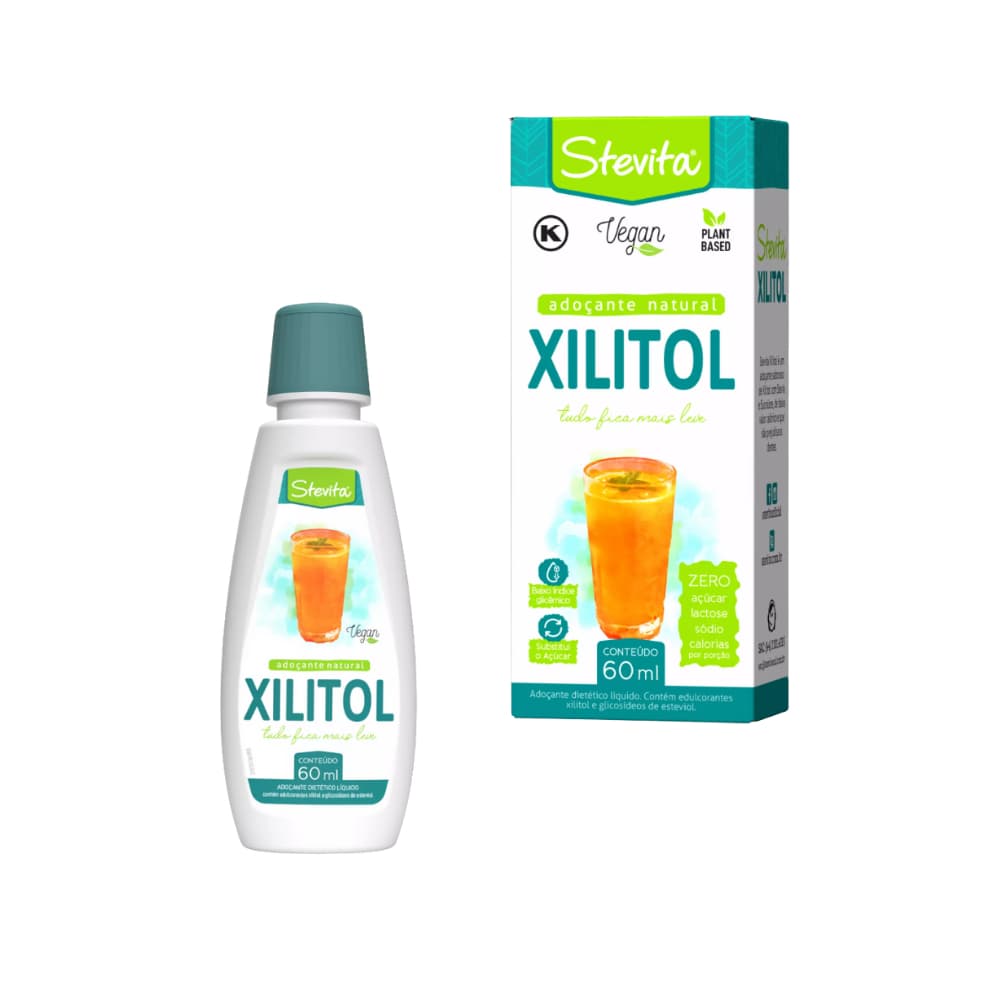 Adoçante Líquido Natural Stevita Xilitol 60ml Sem Lactose
