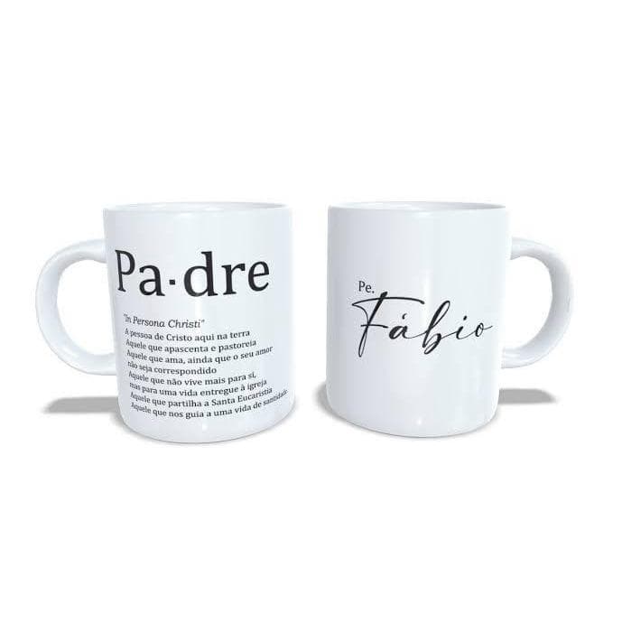 Caneca Xícara Personalizada Padre Com Nome Sacerdote Igreja Católica Apostólica Romana