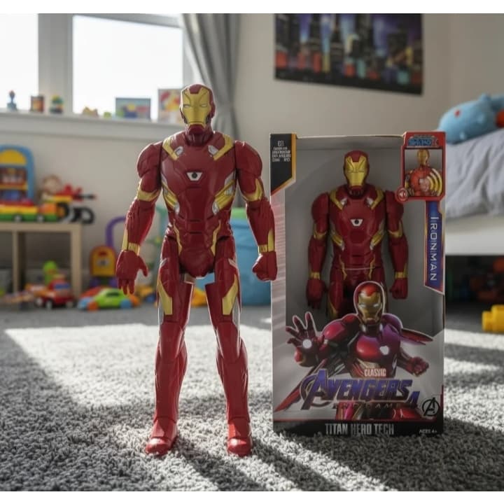 Boneco Homem De Ferro Vingadores Avengers Grande 30 Cm Articulado Luz E Som De Batalhas Lutas Heroes