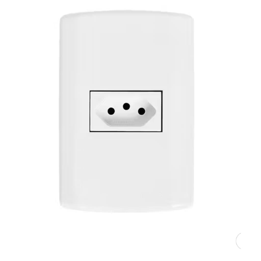 Tomada Simples 20A 250V Pluzie Modular 2P+T - Pluzie