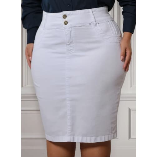 Saia Jeans Feminina  Moda Evangélica com Elastano do 38 ao 56