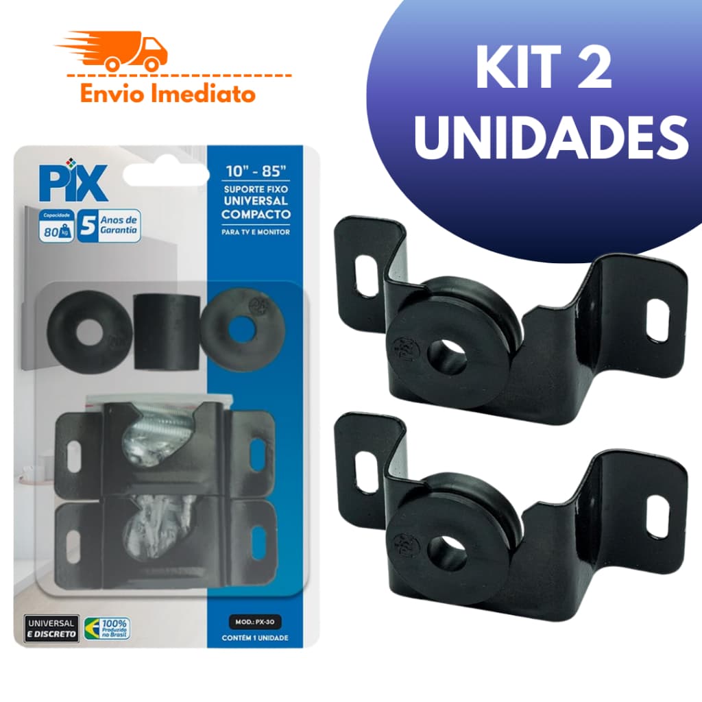 Suporte Fixo Universal Compacto para TV Monitor Parede Ultra Resistente Suporta até 80kg Imediato