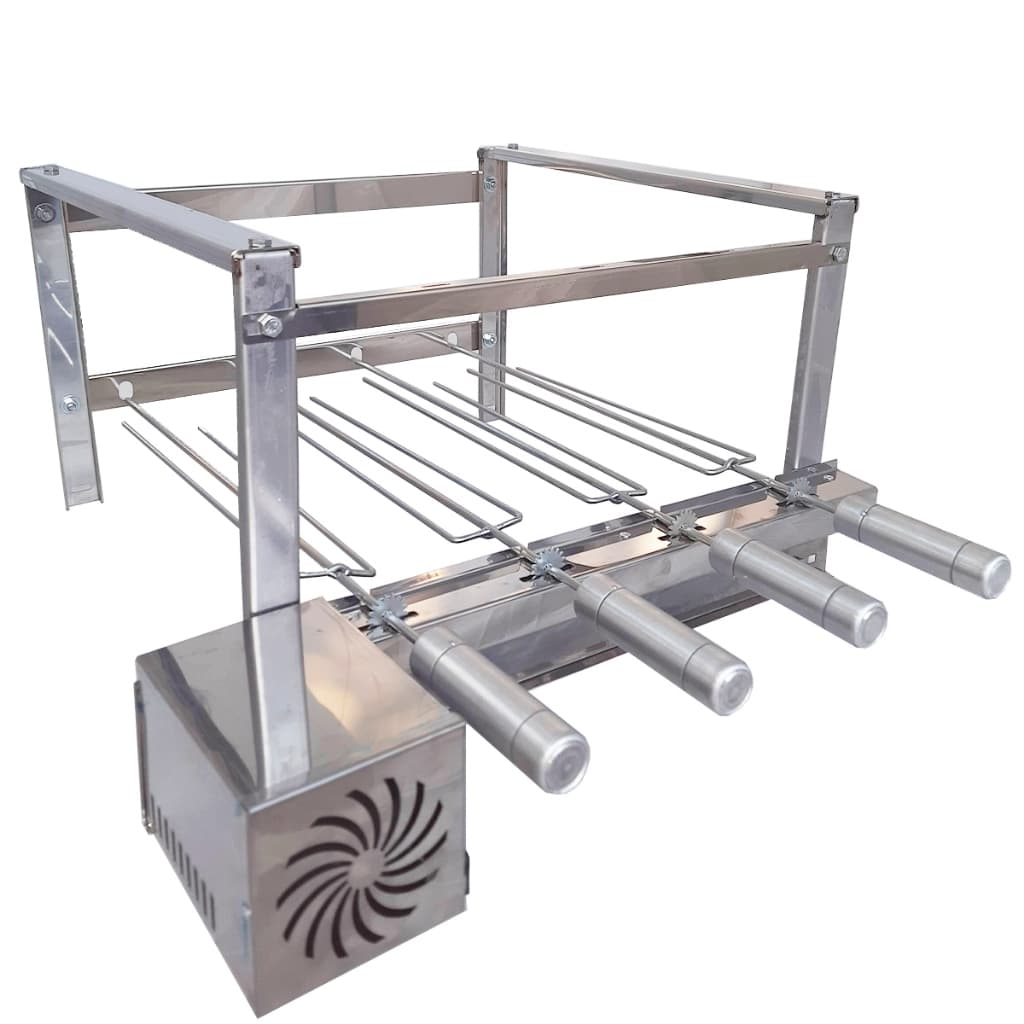 Gira Grill Original Churrasqueira Elétrica 4 Espetos Giratório Automática Motor Potente Profissional