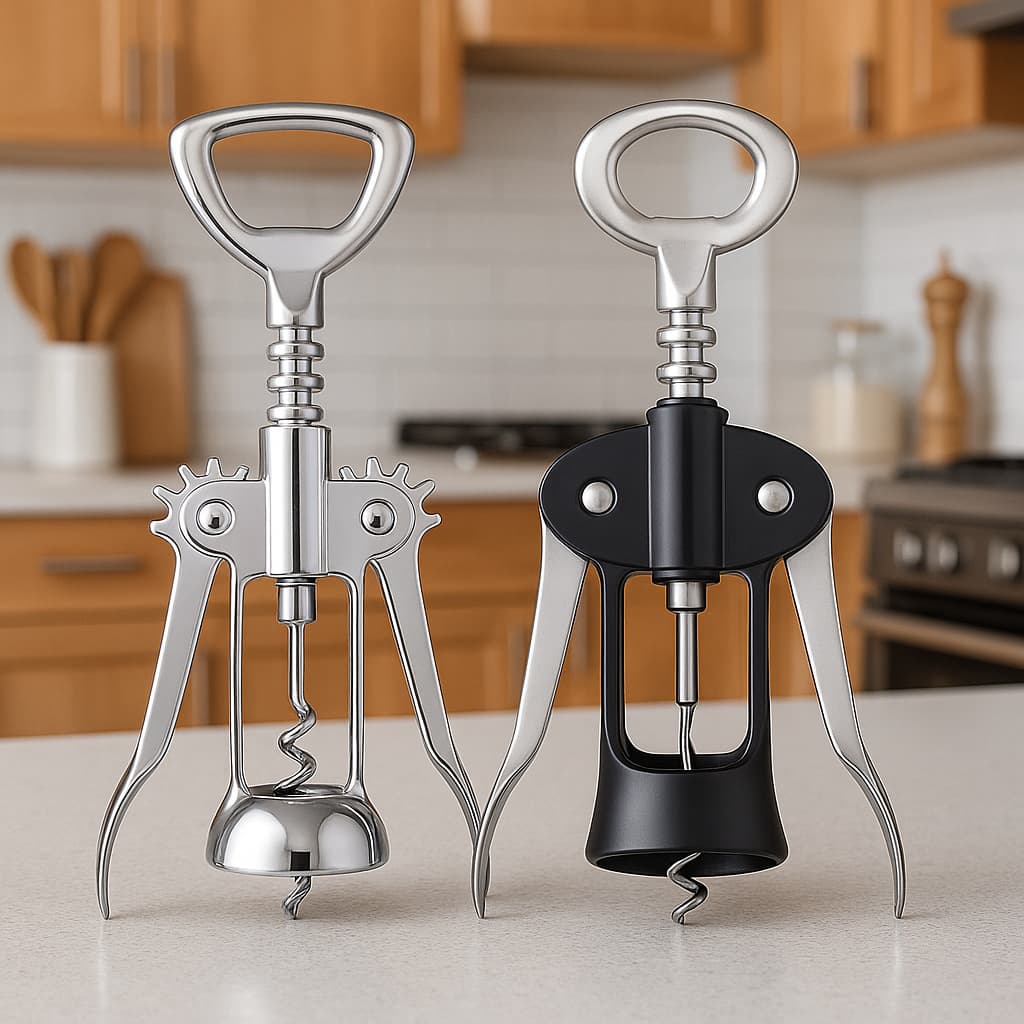 Abridor De Garrafa Vinho Saca Rolha Tipo Borboleta Multiuso Cozinha Casa Bebida Gourmet em Aço Inox