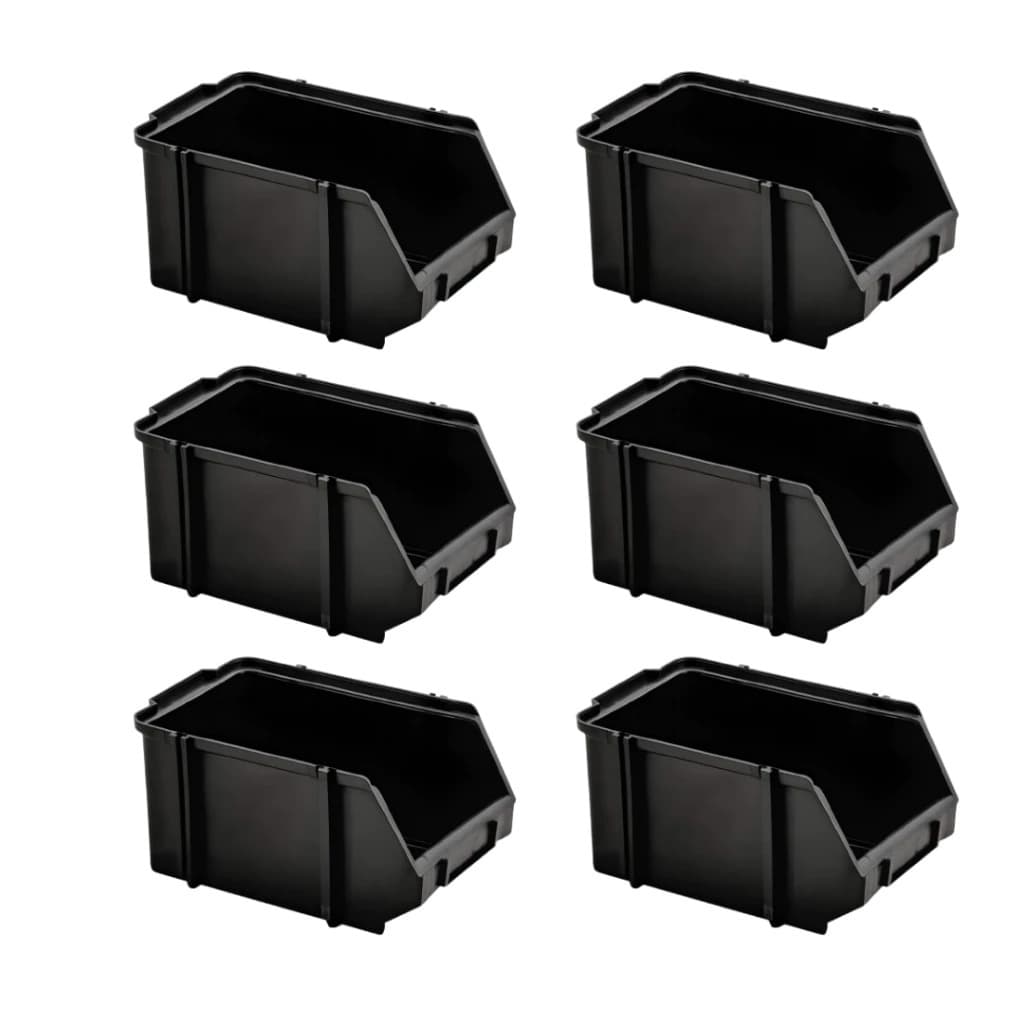 Kit 20 Caixas Gaveta Bin Organizadoras Porcas Parafusos Plástico Preto N°03 Resistente Empilhavel