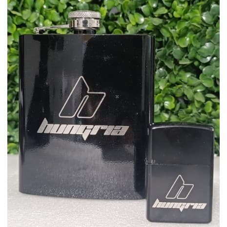 Kit Cantil Inox e Isqueiro Metálico Personalizados a Laser