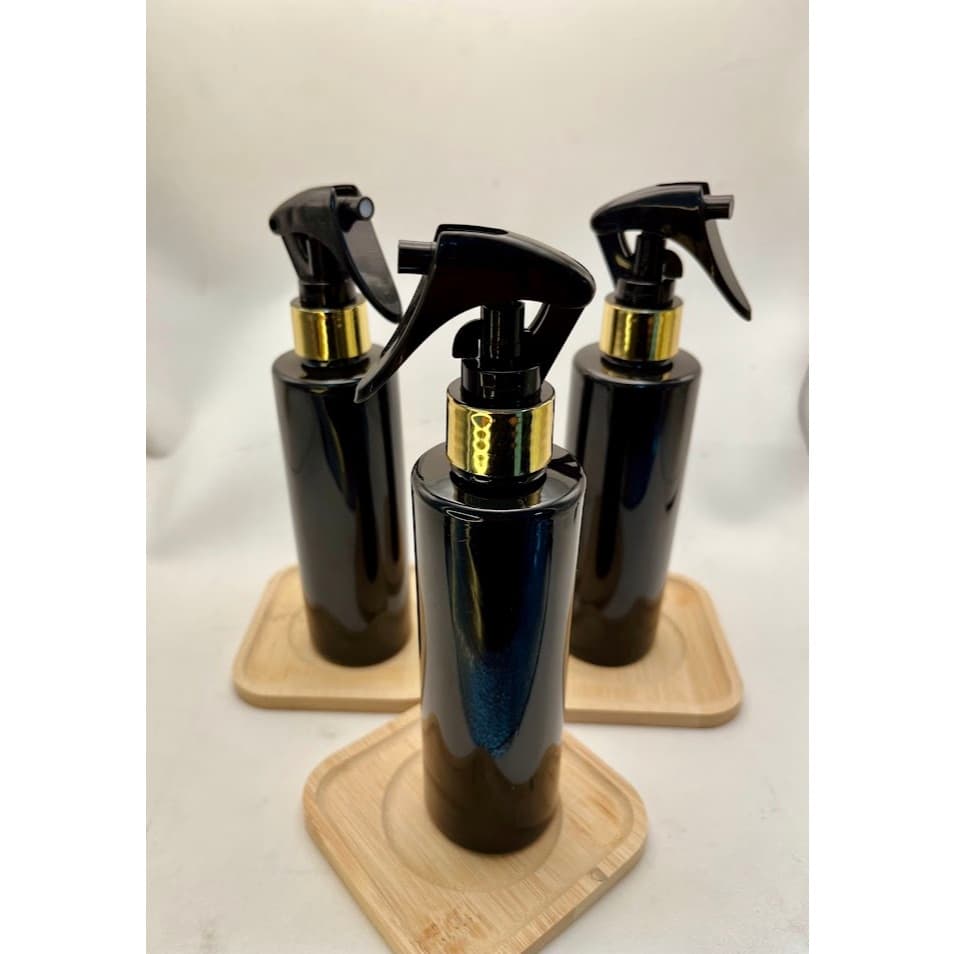 Kit C/ 05 Frascos Pet 200ml C/ Mini Gatilho Preto C/ Hot Stamp Dourada