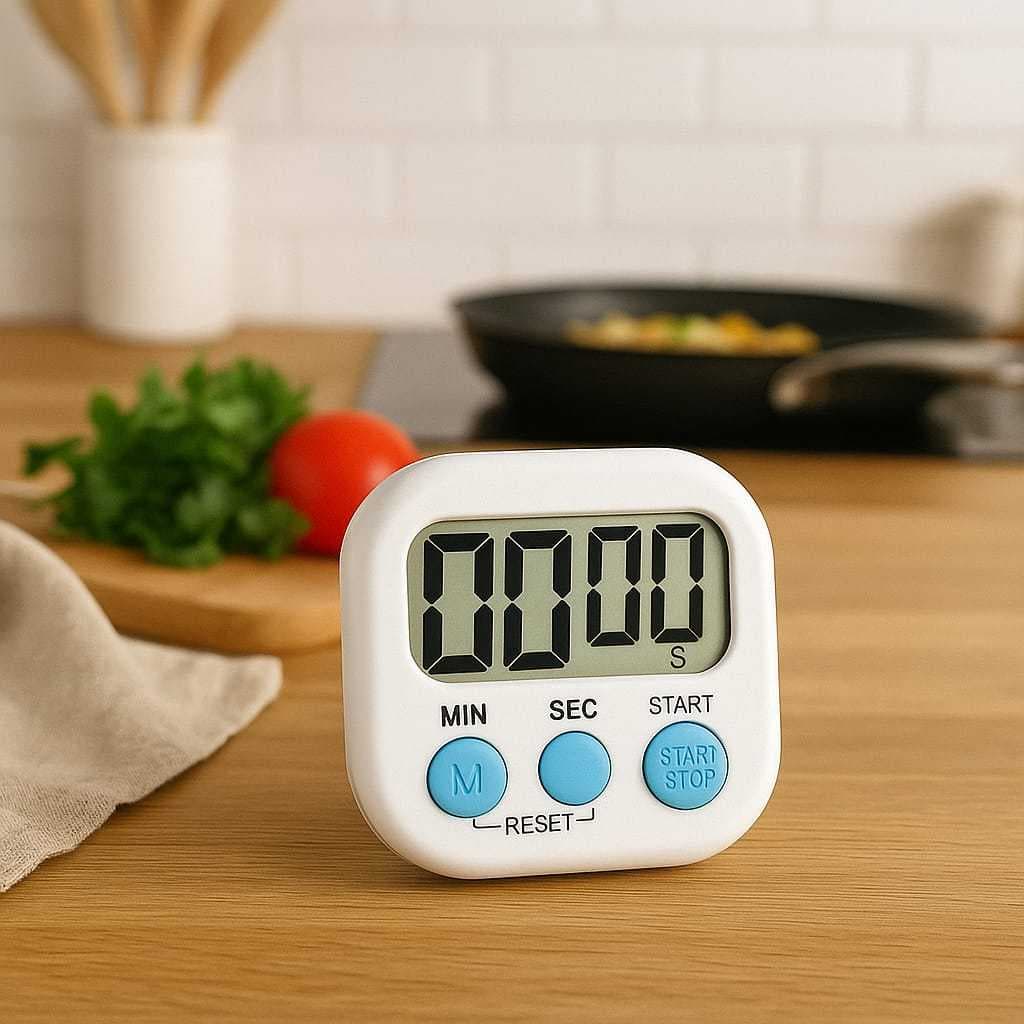 Cronômetro Timer Digital LCD Imã de Geladeira Mini Temporizador com Alerta Sonoro para Cozinha