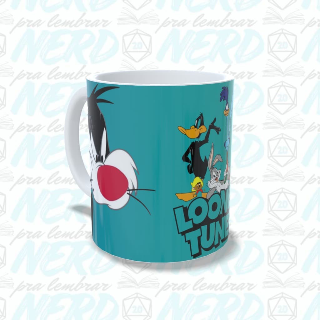 Caneca Looney Tunes Porcelana branca 325ml | Nerd Pra Lembrar