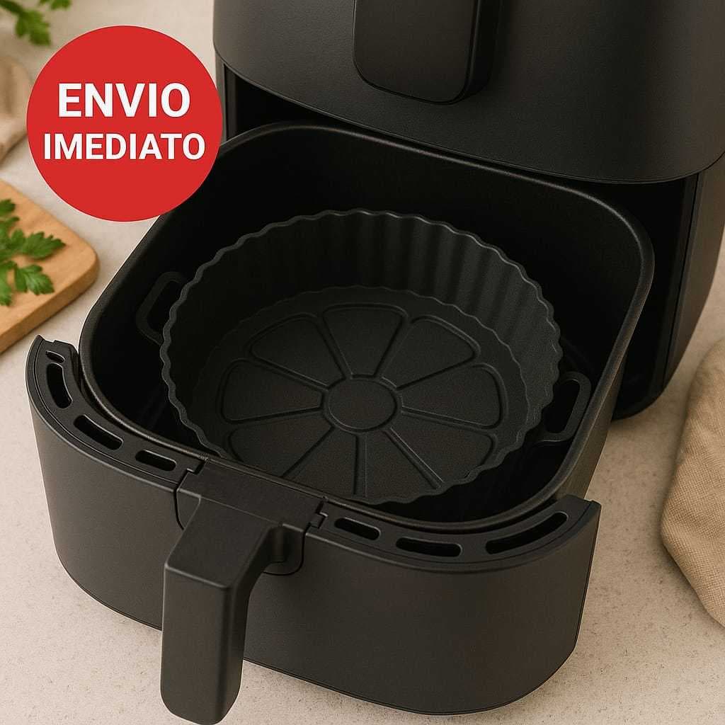 Forma de Silicone Para Air Fryer Redonda 20cm Fácil Limpeza Será Enviada Em Cores Aleatórias