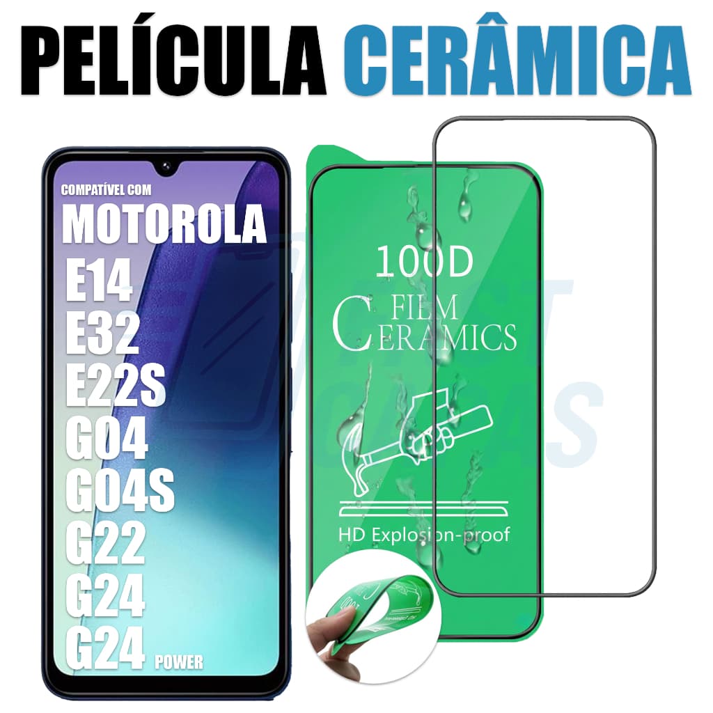 Película Cerâmica Motorola E14 E32 E22 S G04 G04 S G22 G24 G 24 POWER Hidrogel 9D 3D Flexível