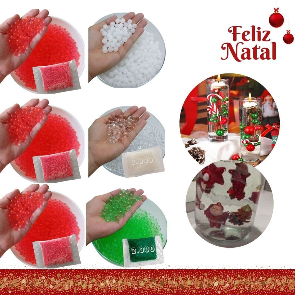 Bolinhas de Gel 2mm para Decoração de Natal 20g