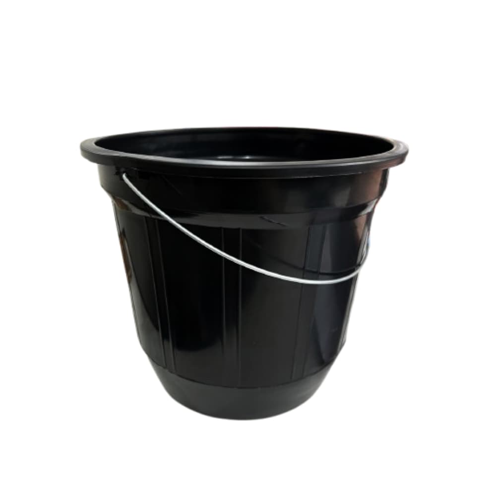 Balde Plástico Preto 7,5 Litros Lavanderia Reforçado Alça de Ferro Plastware Polipropileno