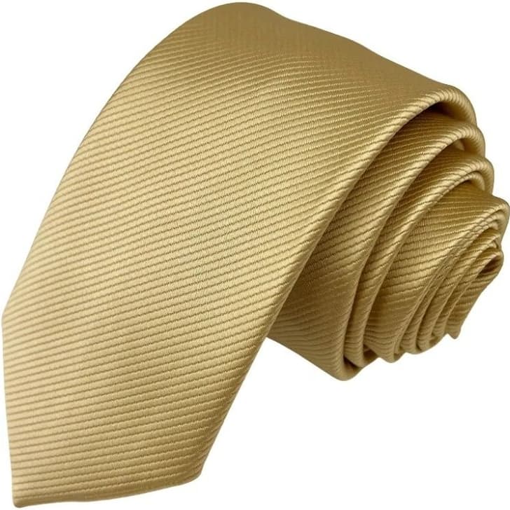 Gravata Champanhe Riscada Semi Slim Masculina | Elegante para Noivos, Padrinhos e Festas