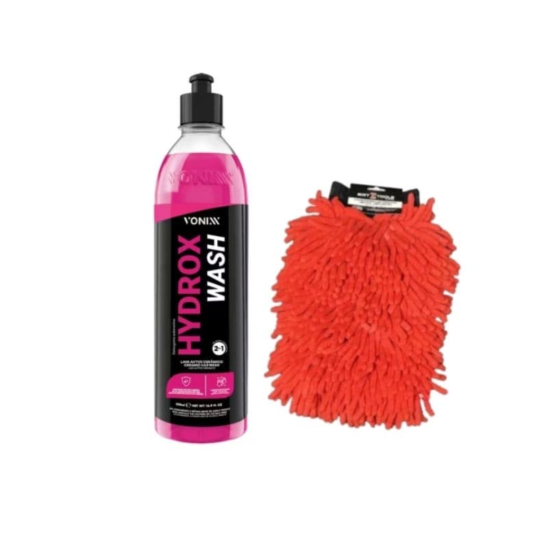 Hydrox Wash Vonixx 500ml Lava Autos com Proteção Selante + Luva Microfibra tentáculos SGT