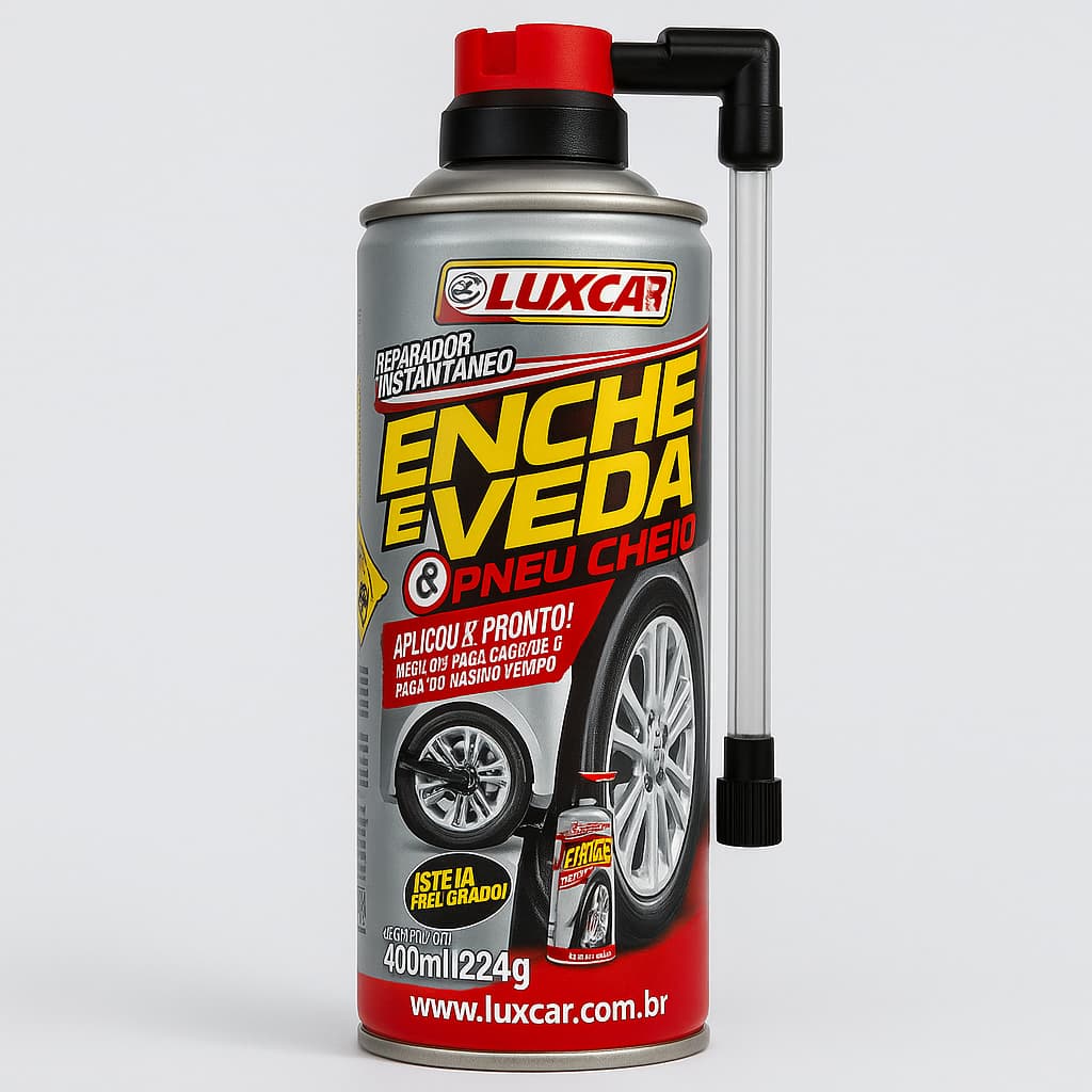 Enche E Veda Pneu Reparador Instantâneo Cheio Luxcar