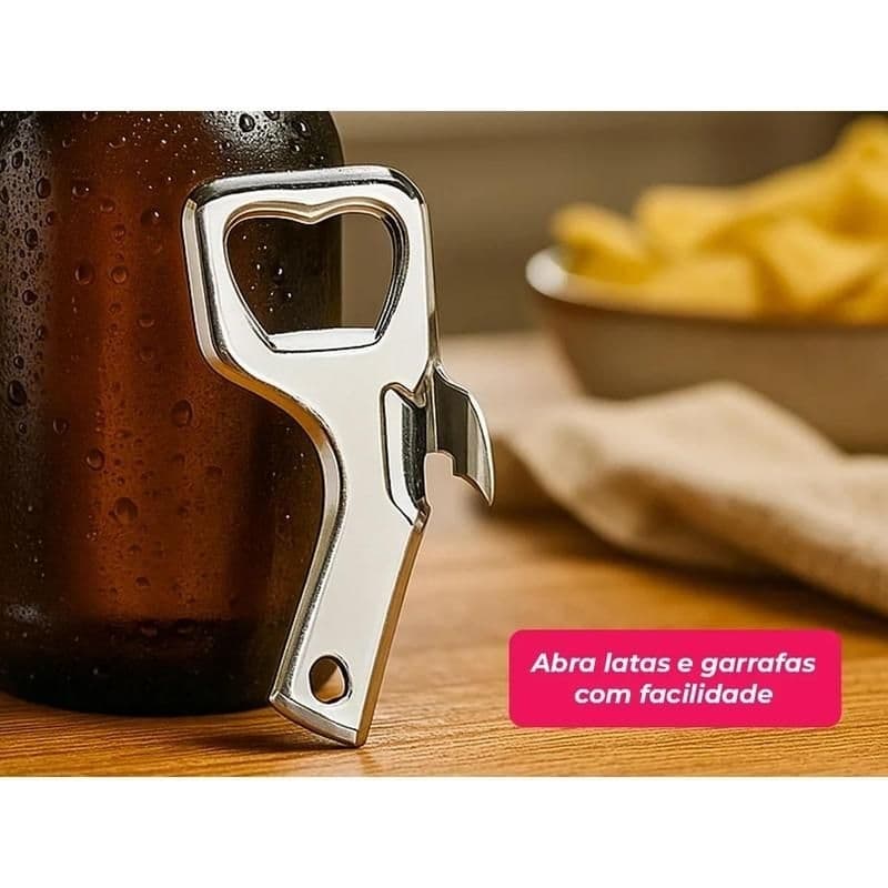Kit 2 Abridores de Latas e Garrafas  Original – Aço Resistente 9cm