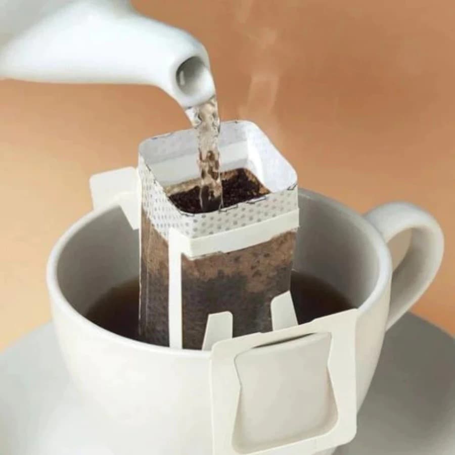 Kit 50 Mini Filtro Café Individual Portátil Descartável Coador Papel Monodose Drip Coffee Envelope