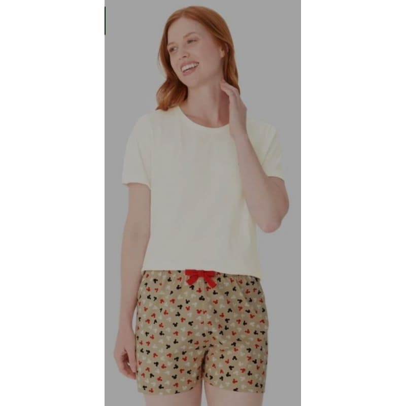 Pijama Feminino Mickey My Post Coffee Face Em Algodão