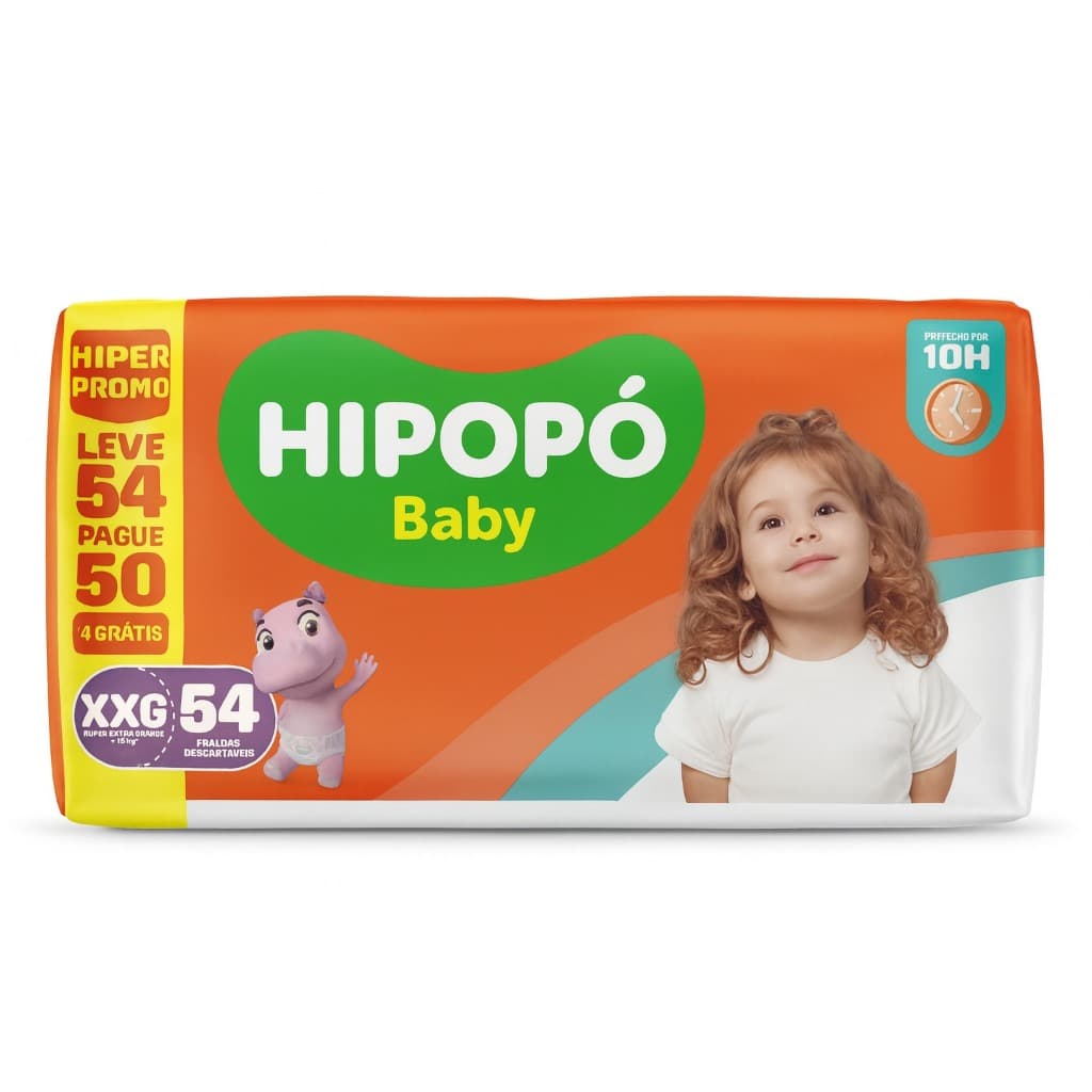 Fraldas Descartável Hipopo Baby Bebe Tamanhos P M G Xg, Xxg