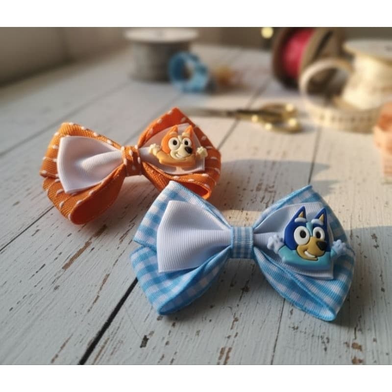 Laço Infantil Temático Cachorrinho Desenho Animado - Bico de Pato Gorgurão