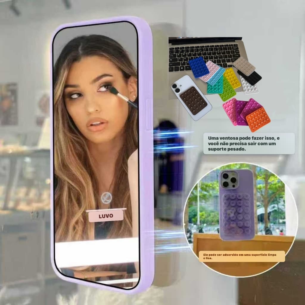 Suporte Ventosa para Celular de Silicone Adesivo Macio e Flexível Design para Fácil Instalação e Acesso Diário