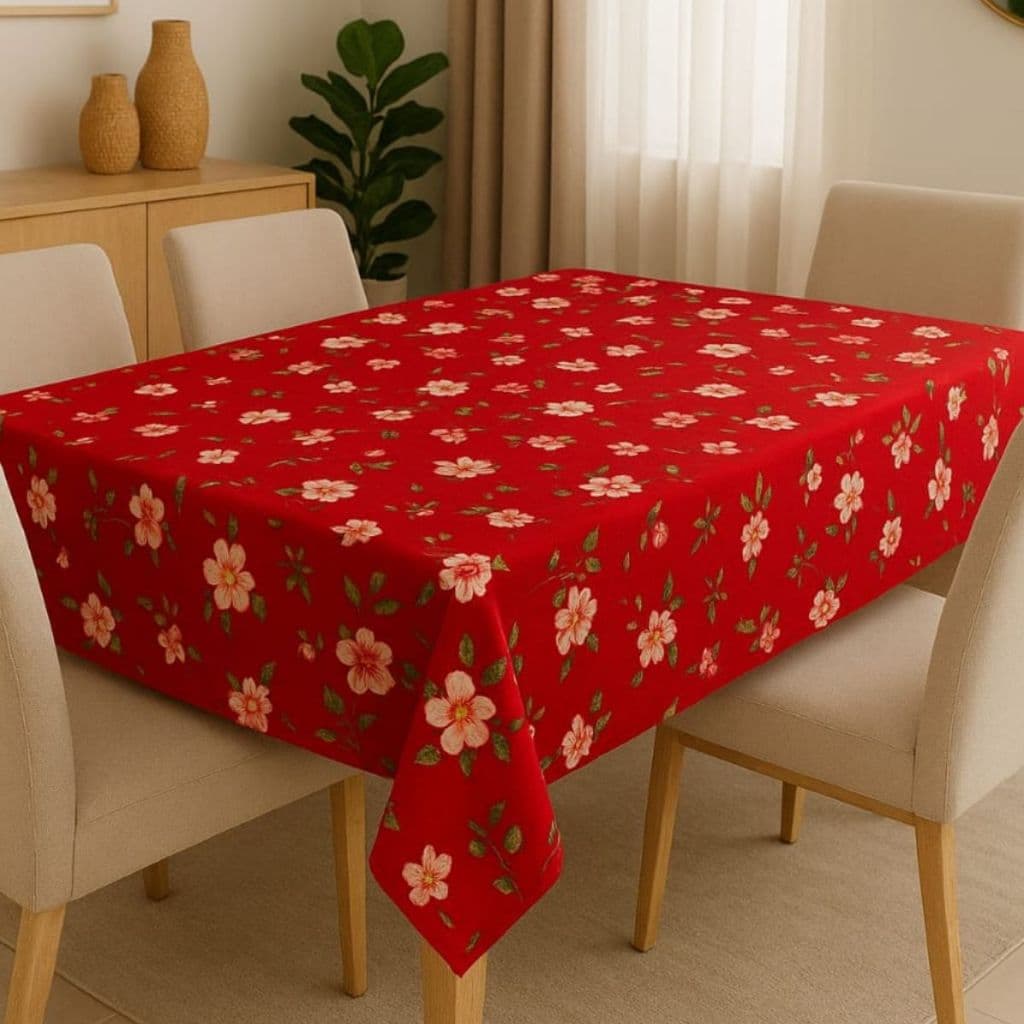 Toalha de Mesa Estampada Decorativa de 4 Lugares Tecido e Cores Variados Ponta de Estoque Mesa Posta